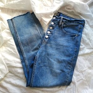Gap Button Fly Straight Leg Cigarette Jeans